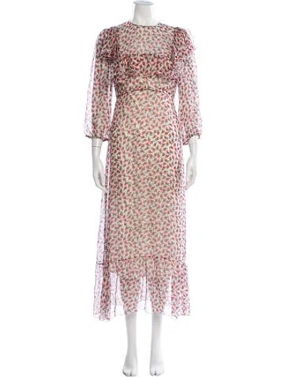 Pre-owned Rochas Silk Long Dress In Neutral