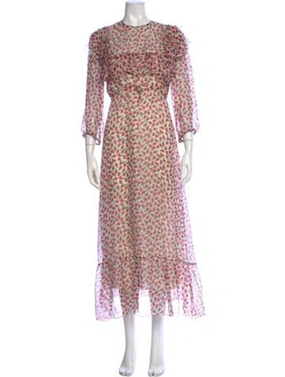 Pre-owned Rochas Silk Long Dress In Neutral