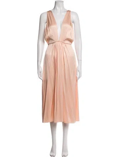 Pre-owned Rochas Silk Long Dress In Pink