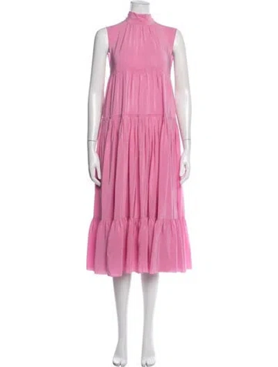 Pre-owned Rochas Silk Long Dress In Pink