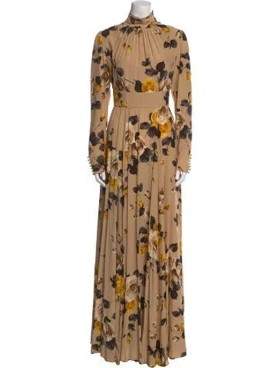 Pre-owned Rochas Silk Long Dress In Yellow