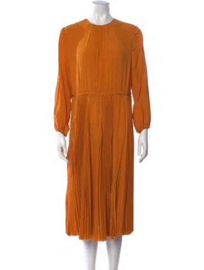 Pre-owned Rochas Silk Midi Length Dress In Orange