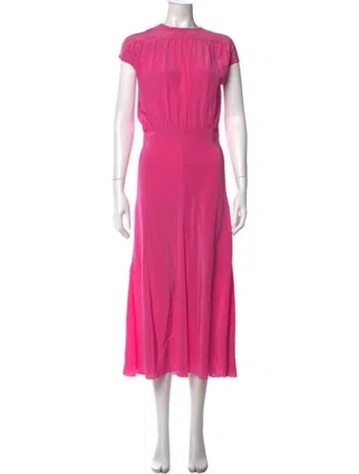 Pre-owned Rochas Silk Midi Length Dress In Pink