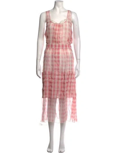 Pre-owned Rochas Silk Midi Length Dress In Pink