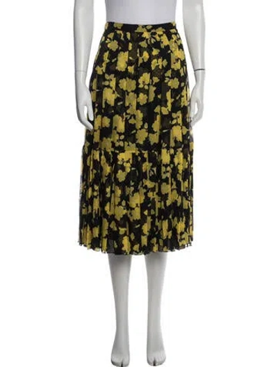 Pre-owned Rochas Silk Midi Length Skirt In Black