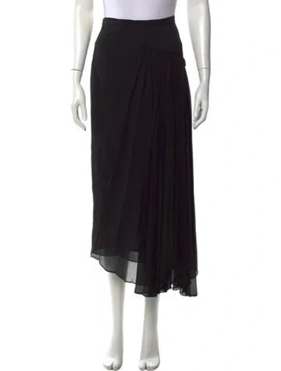 Pre-owned Rochas Silk Midi Length Skirt In Black