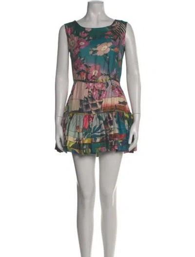 Pre-owned Rochas Silk Mini Dress In Burgundy