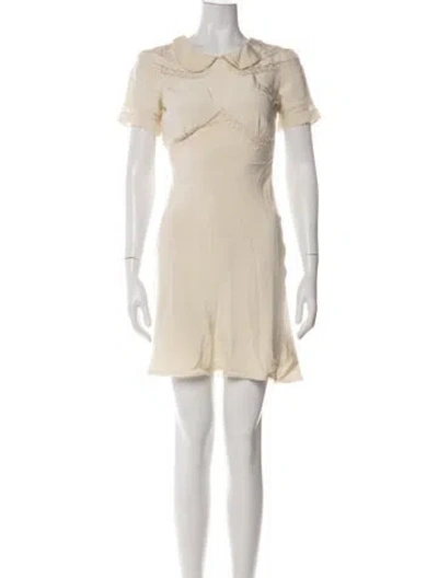 Pre-owned Rochas Silk Mini Dress In Neutrals