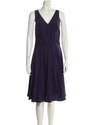Pre-owned Rochas Silk Mini Dress In Purple