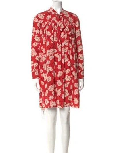 Pre-owned Rochas Silk Mini Dress W/ Tags In Red