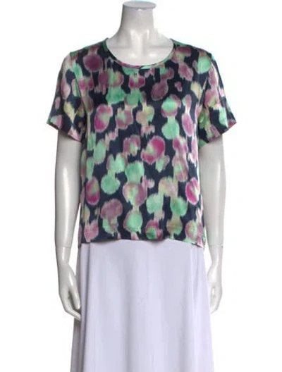Pre-owned Rochas Silk Printed T-shirt In Multi