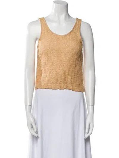 Pre-owned Rochas Silk Scoop Neck Crop Top In Neutral