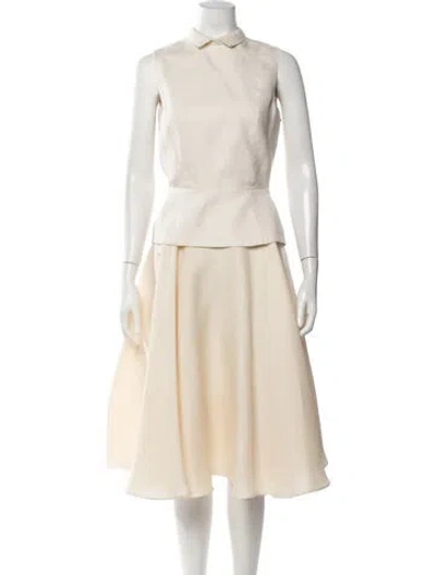 Pre-owned Rochas Silk Skirt Set In Neutrals
