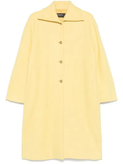 Rochas Single-breasted Coat In Yellow