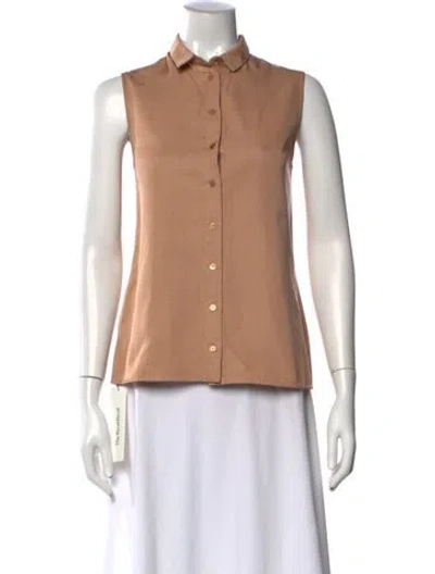 Pre-owned Rochas Sleeveless Button-up Top In Neutral
