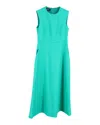 Rochas Sleeveless Dress In Teal Wool In Brown