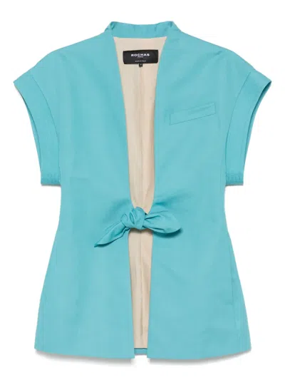 Rochas Slub-textured Vest In Blue