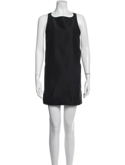 Pre-owned Rochas Square Neckline Mini Dress In Black