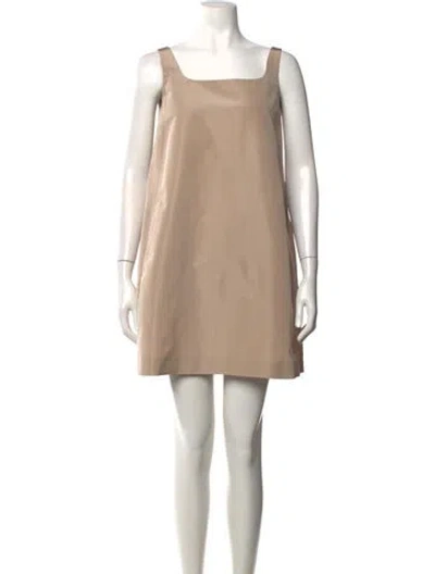 Pre-owned Rochas Square Neckline Mini Dress In Neutrals
