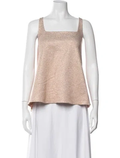 Pre-owned Rochas Square Neckline Sleeveless Top In Gold