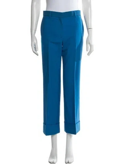 Pre-owned Rochas Straight Leg Pants In Blue