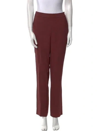 Pre-owned Rochas Straight Leg Pants In Burgundy