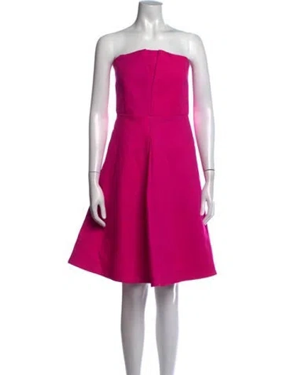 Pre-owned Rochas Strapless Knee-length Dress In Pink