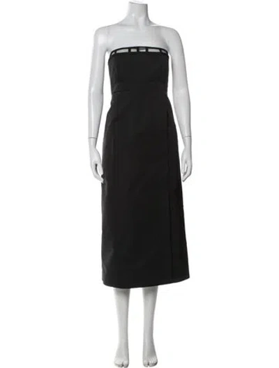 Pre-owned Rochas Strapless Midi Length Dress W/ Tags In Black