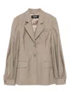 Rochas Striped Virgin-wool Blazer In Brown