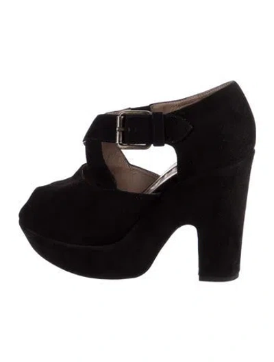 Pre-owned Rochas Suede Pumps In Black