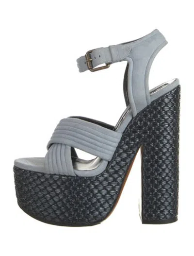 Pre-owned Rochas Suede Sandals In Blue