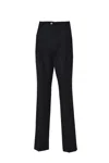 Rochas Tailored Black Trousers With High Waist And Subtle Pleats In Black