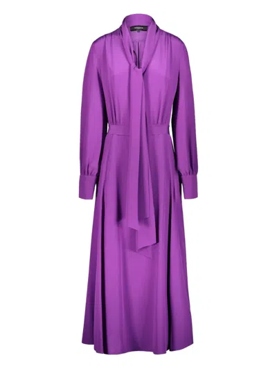 ROCHAS 系带领长款连衣裙