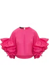 Rochas Pink Sleeve Top Tops Fuchsia In Purple
