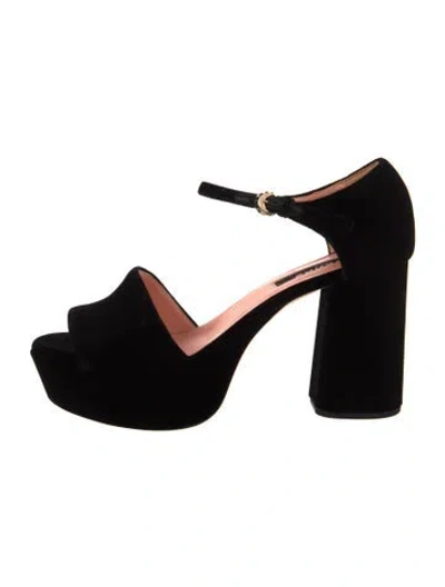Pre-owned Rochas Velvet Sandals In Black