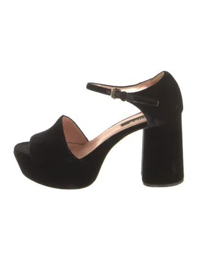 Pre-owned Rochas Velvet Sandals In Black