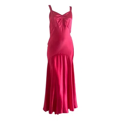 Pre-owned Rochas Vintage 2000s Pink Silk Satin Mermaid Gown Unisex It40 S Us4