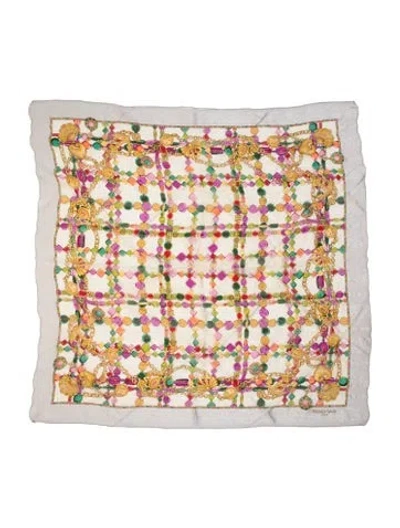 Pre-owned Rochas Vintage Graphic Print Scarf In Neutrals