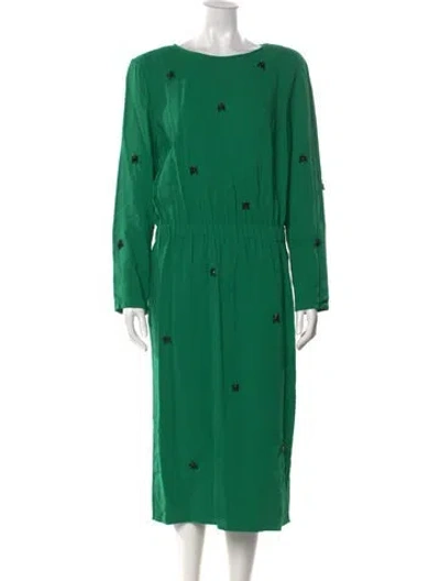 Pre-owned Rochas Vintage Midi Length Dress In Green