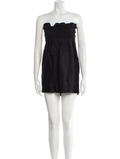 Pre-owned Rochas Vintage Mini Dress In Black