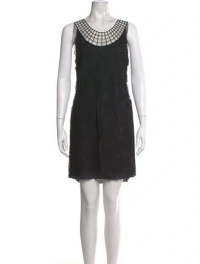 Pre-owned Rochas Vintage Mini Dress In Black