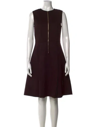 Pre-owned Rochas Virgin Wool Knee-length Dress In Brown