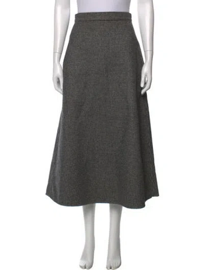 Pre-owned Rochas Virgin Wool Midi Length Skirt In Black