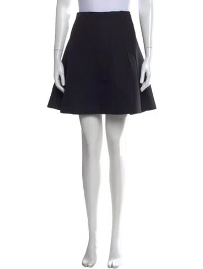 Pre-owned Rochas Virgin Wool Mini Skirt In Black