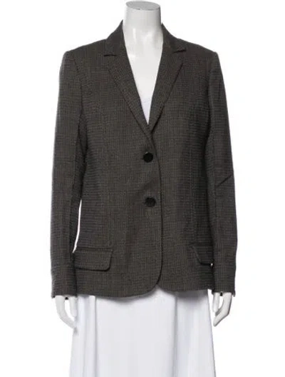 Pre-owned Rochas Virgin Wool Tweed Pattern Blazer In Neutral