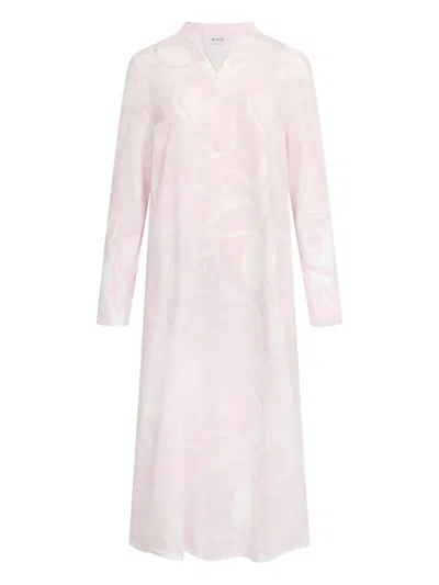 Rochas V-neck Floral Nightdress In Pink