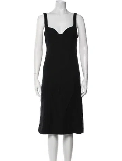 Pre-owned Rochas V-neck Knee-length Dress In Black