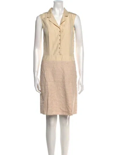 Pre-owned Rochas V-neck Knee-length Dress In Neutral