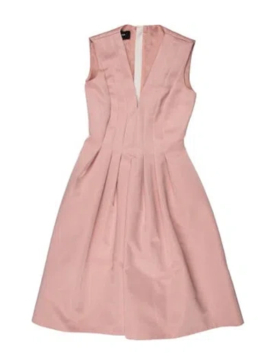 Pre-owned Rochas V-neck Knee-length Dress In Pink