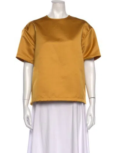 Pre-owned Rochas V-neck Sleeveless Top In Gold